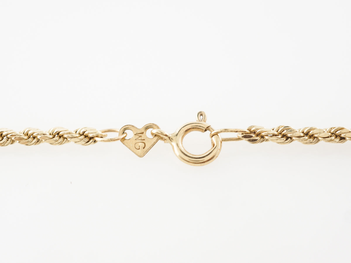 Thin Rope Chain Necklace in 14k Yellow Gold