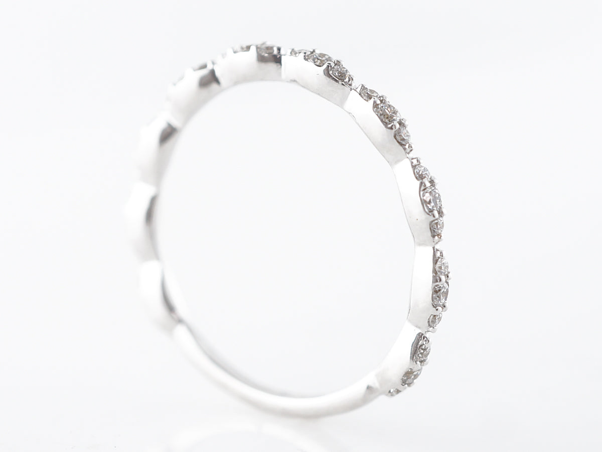 .10 Round Brilliant Cut Diamond Wedding Band in 14k White Gold