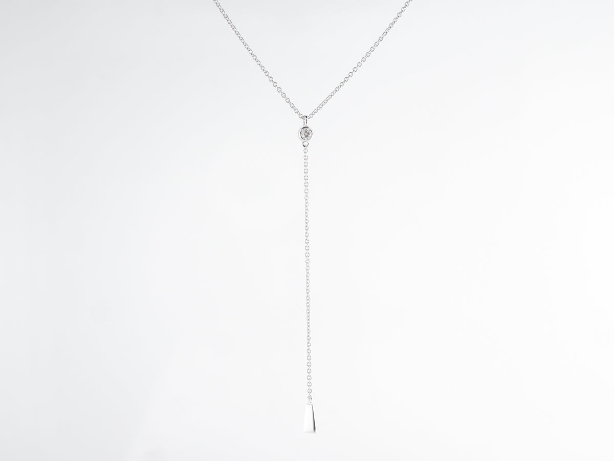 Bezel Diamond Y Necklace in 18K White Gold