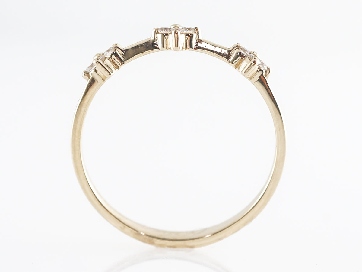 Diamond Cluster Band in 14k Yellow Gold