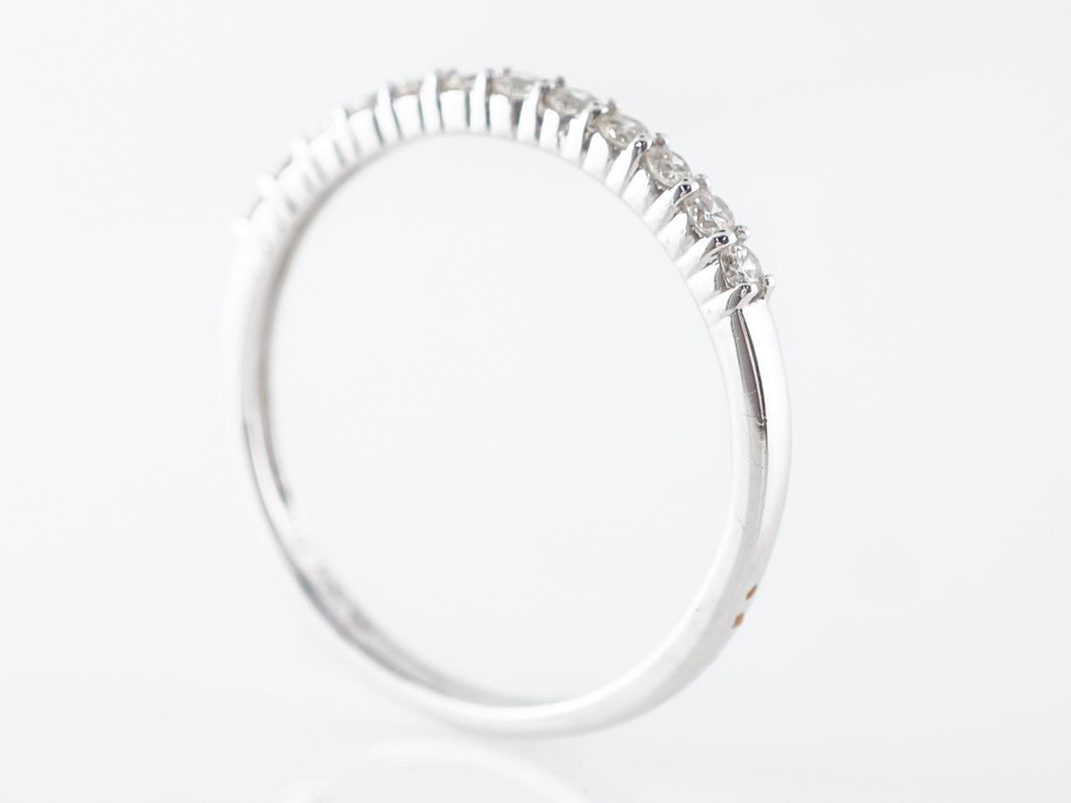 Simple Round Diamond Wedding Band in White Gold