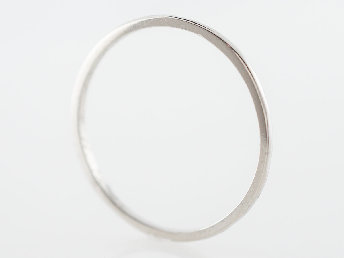 Plain Deco Wedding Band in Platinum w/ Inscription