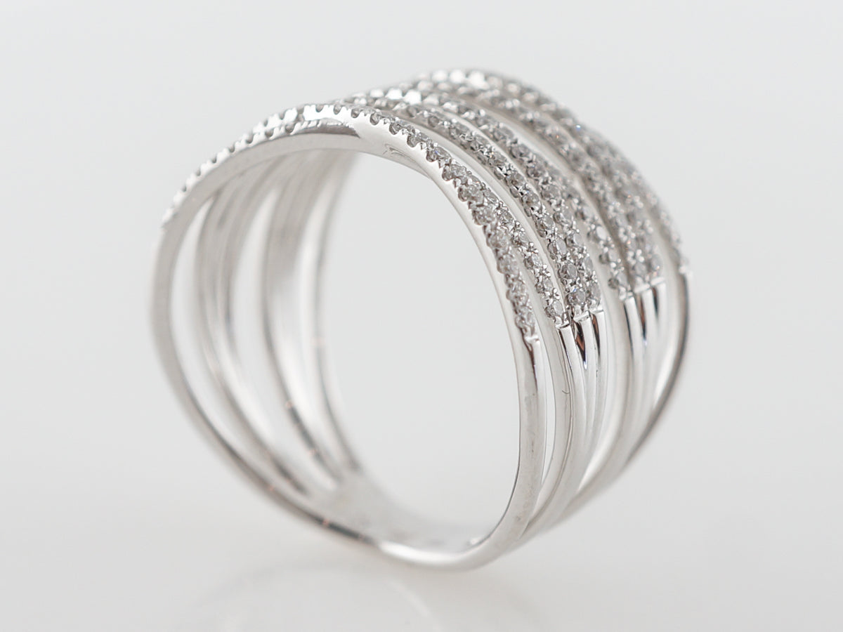 Diamond Stacking Ring in 18 Karat White Gold