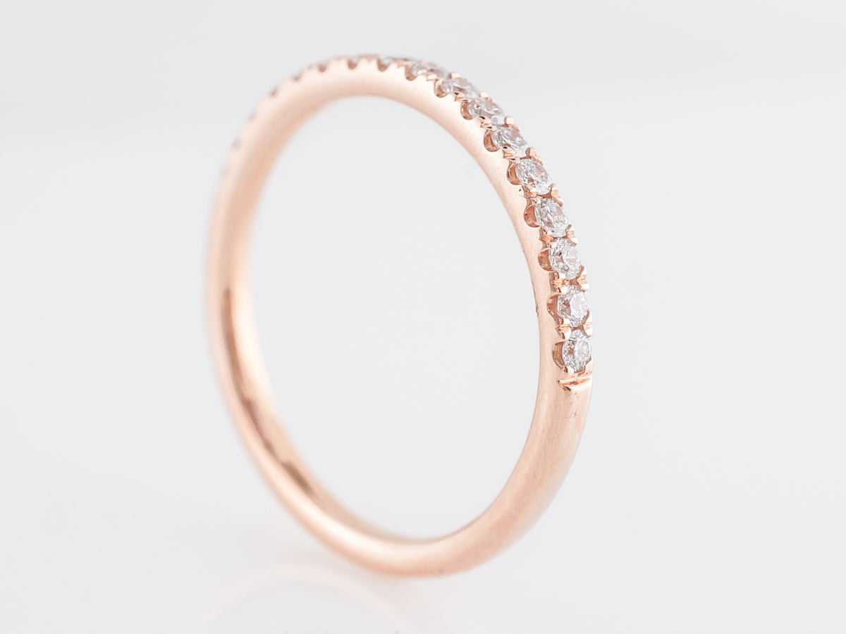 Rose Gold Wedding Band w/ Diamonds in 14k