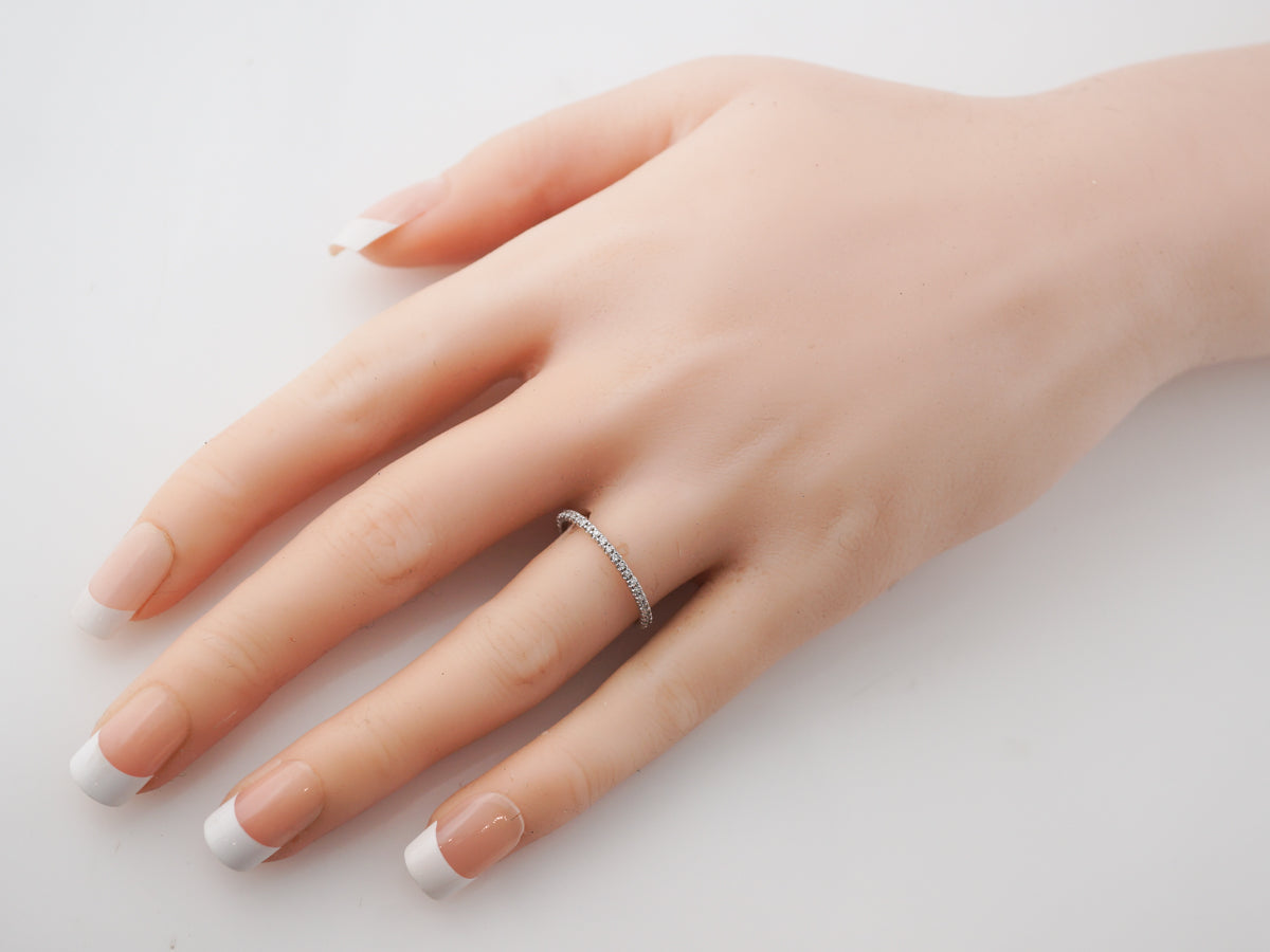 Delicate Diamond Wedding Band in 14k White Gold