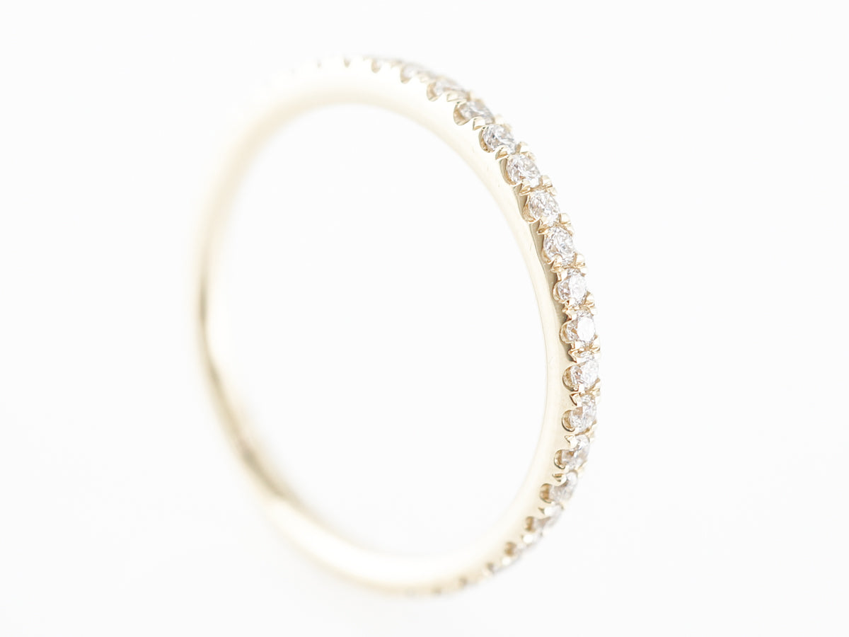 Narrow Diamond Wedding Band in 14k Yellow Gold