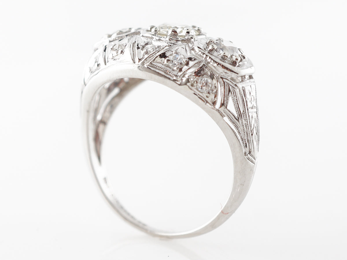 Vintage Three Stone Diamond Ring Platinum