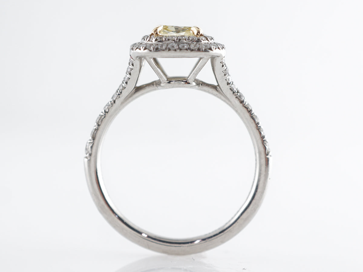 Tiffany & Co Fancy Yellow Diamond Engagement Ring in Platinum & 18k