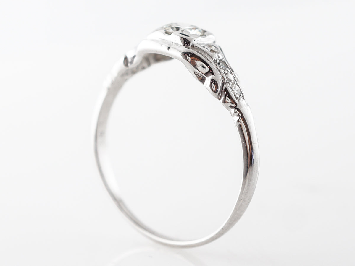 .28 Carat Transitional Cut Deco Diamond Engagement Ring