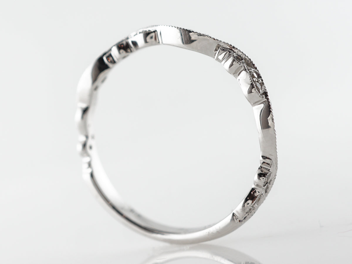 Art Deco Style Diamond Band in 14k White Gold