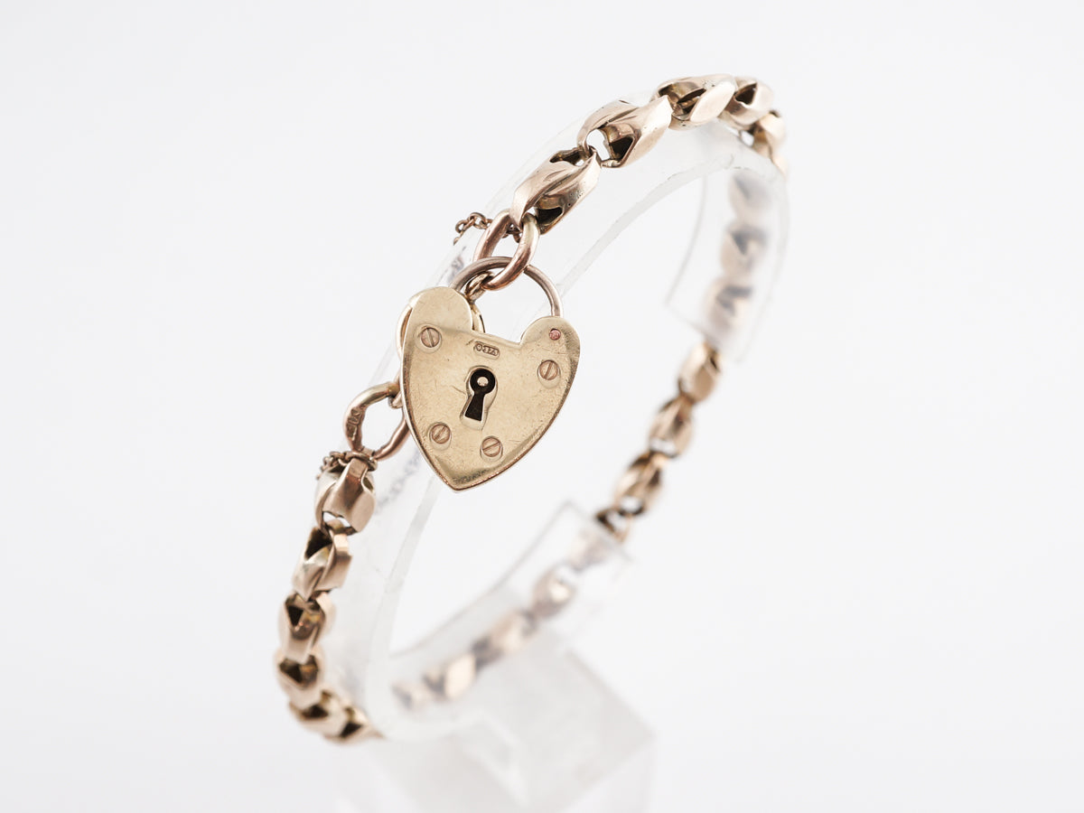 Antique Victorian Lock Bracelet in 12K Yellow Gold