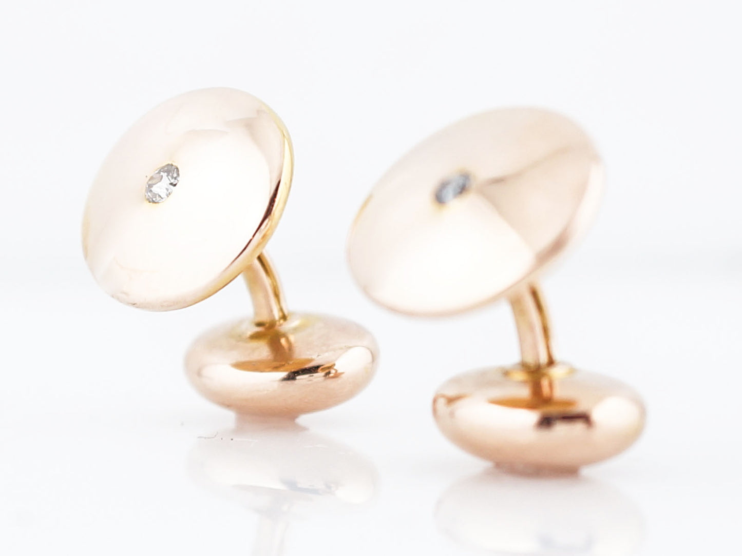 Victorian Cufflinks .10 Old European Cut Diamonds in 14k Yellow Gold