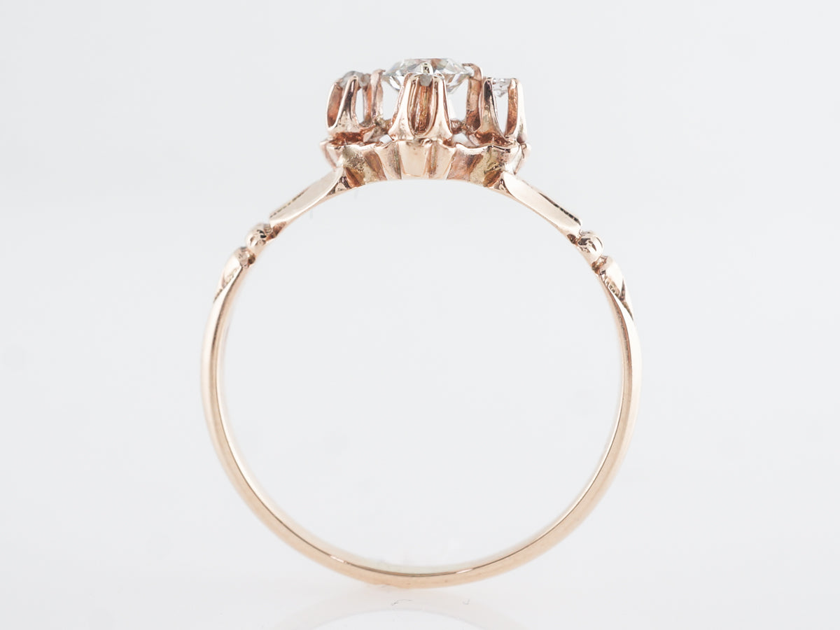 Victorian Old Euro Diamond Engagement Ring in 14K