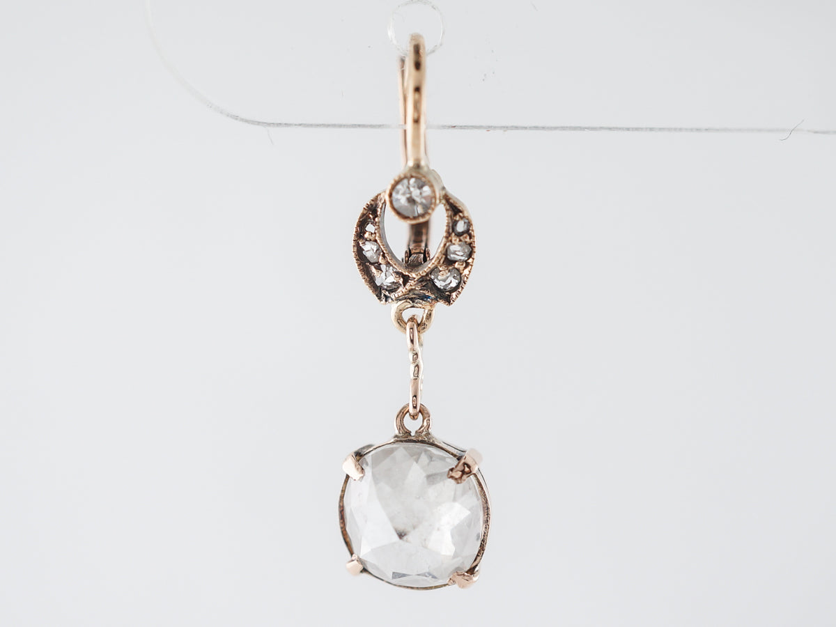 Victorian Diamond Earrings w/ Rose Cuts in Rose Gold