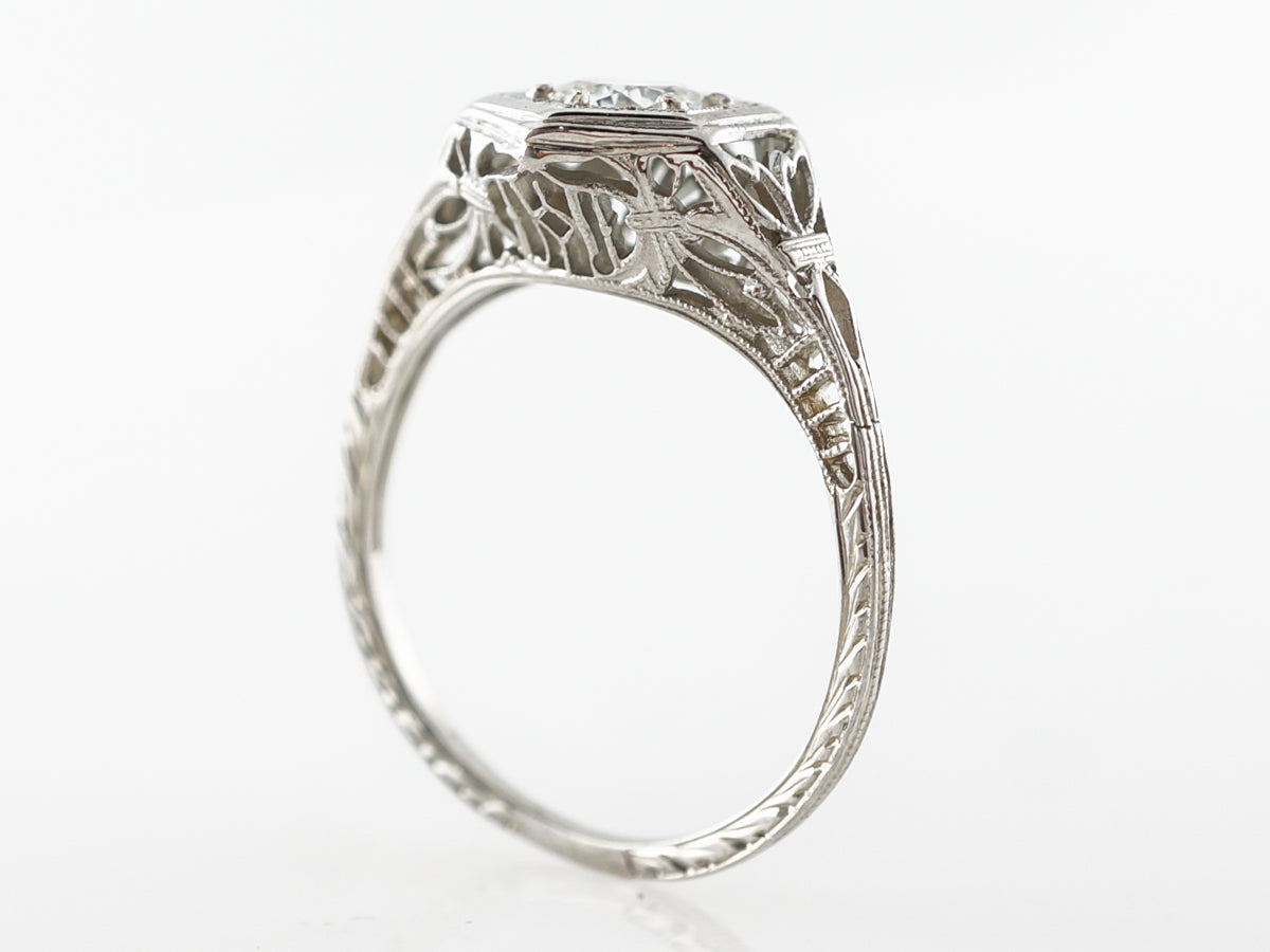Vintage Art Deco Filigree Diamond Engagement Ring