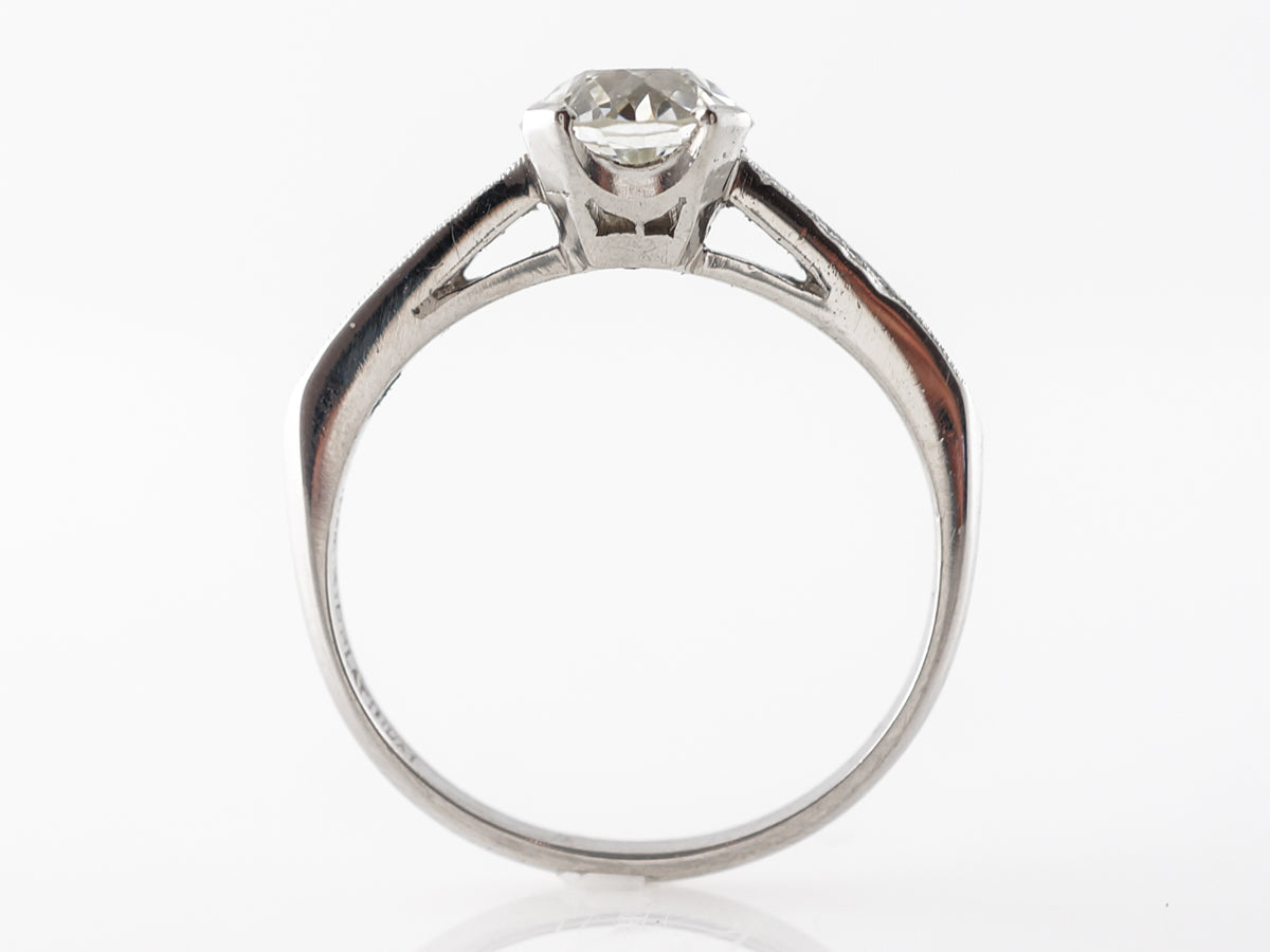 Antique Art Deco Solitaire Engagement Ring in Platinum