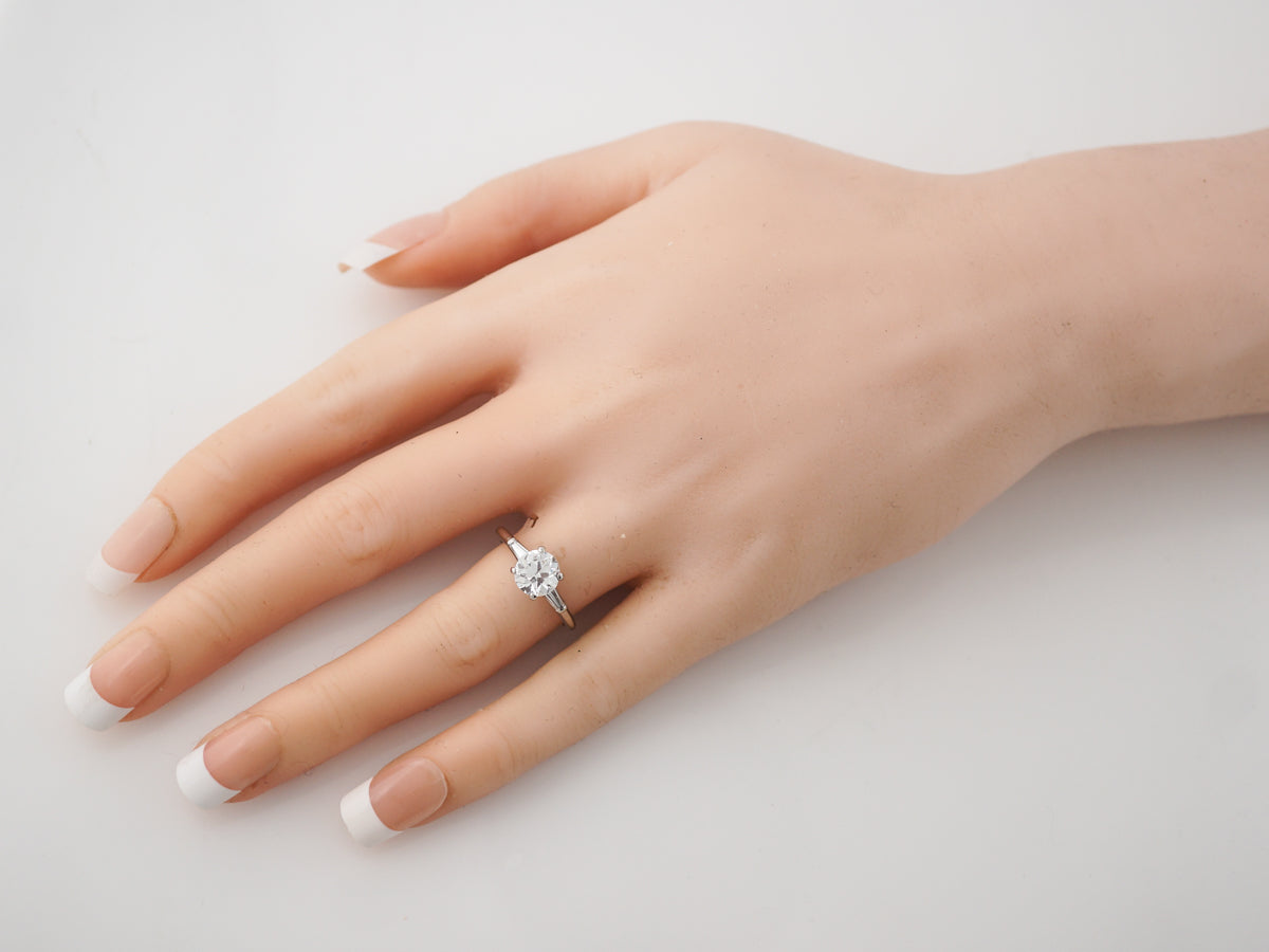 Vintage Engagement Ring Cartier Art Deco GIA 1.27 Old European Cut Diamond in Platinum