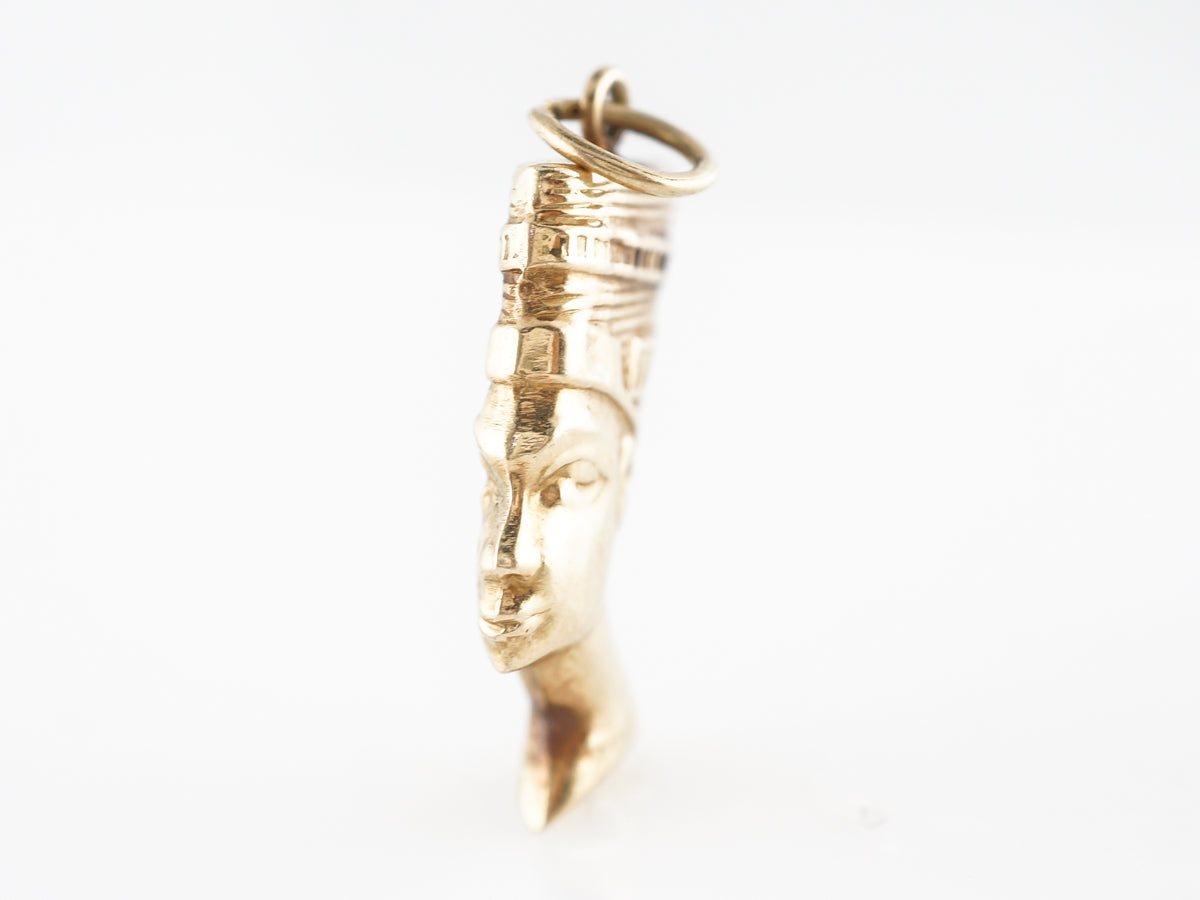Vintage Egyptian Revival Charm in 14k Yellow Gold