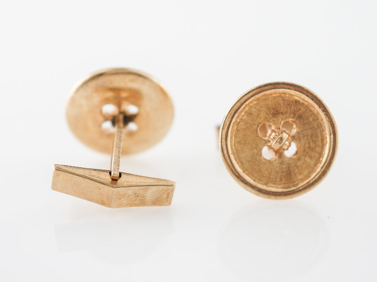 **RTV 5/2/19**Vintage Cufflink Buttons Mid-Century in 14K Yellow Gold