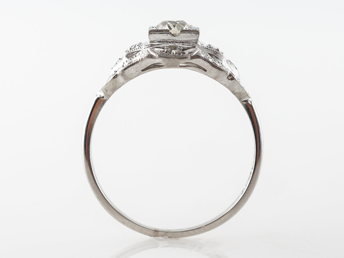 Half Carat Vintage Engagement Ring in Platinum
