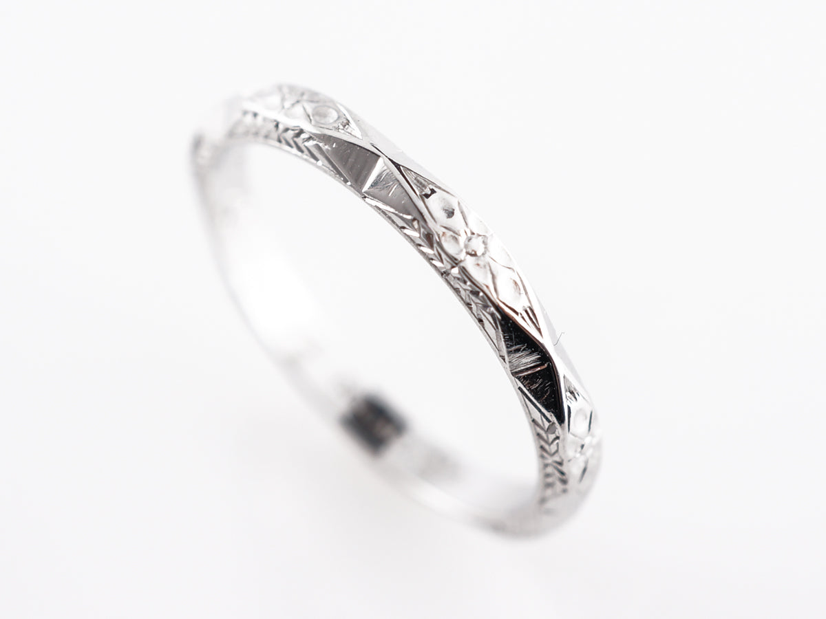 Vintage Deco Belais Brothers Wedding Band in 18k