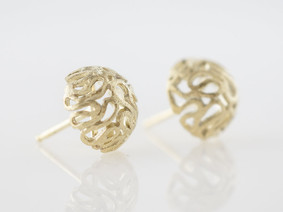 Vintage Earrings Mid-Century in 18k Yellow Gold