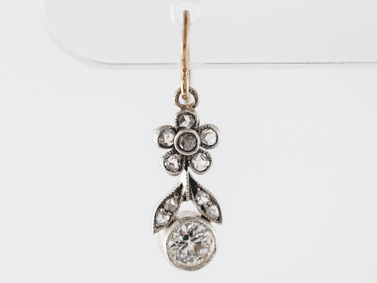 Vintage Victorian Diamond Earrings w/ Rose & Euro Diamonds
