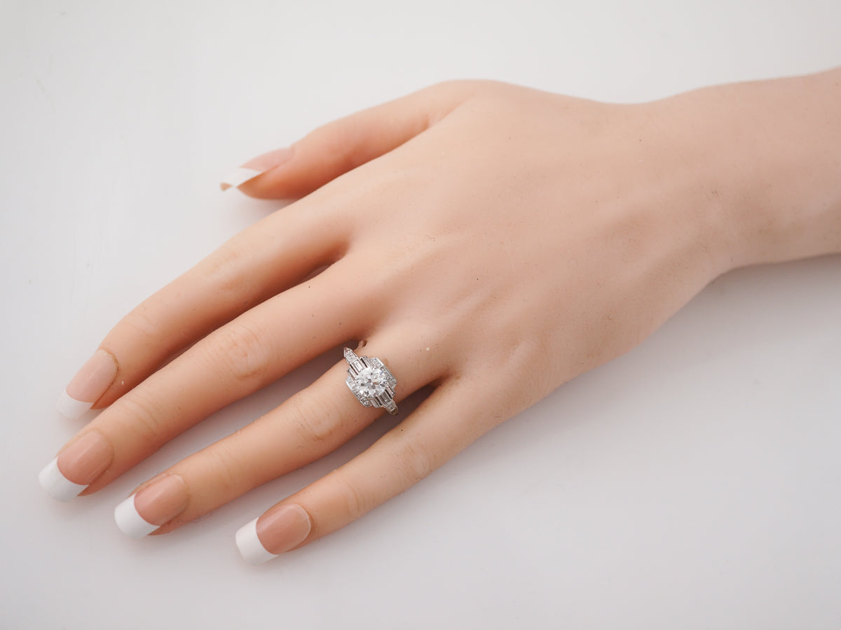 1930's Art Deco Diamond Engagement Ring in Platinum