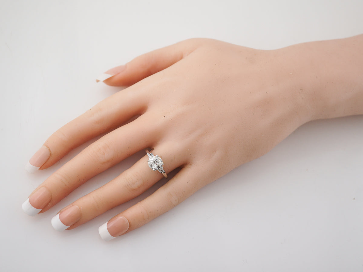 1.5 Carat Art Deco Old European Cut Diamond Engagement Ring in Platinum
