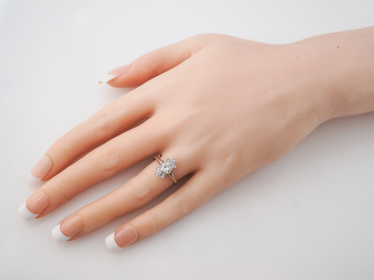 Vintage Diamond Starburst Ring 1950's in 18k