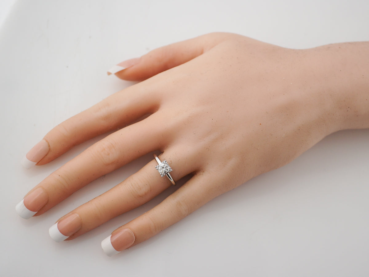 Vintage 1950's Transitional Cut Diamond Solitaire Engagement Ring
