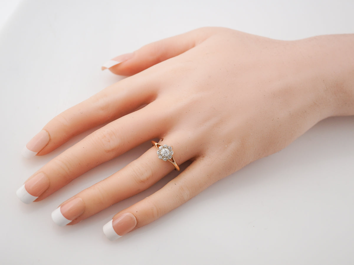 Vintage Engagement Ring Victorian .24 Old European Cut Diamond in 14k Yellow Gold