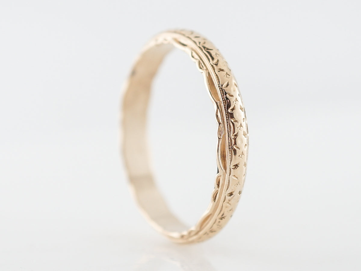 Vintage Wedding Band Retro in 14k Yellow Gold
