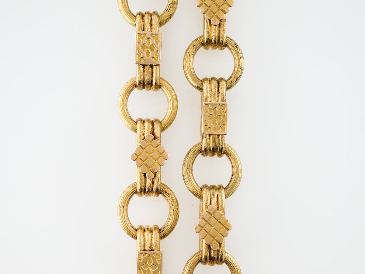 Vintage Victorian Gold Necklace w/ Engraving