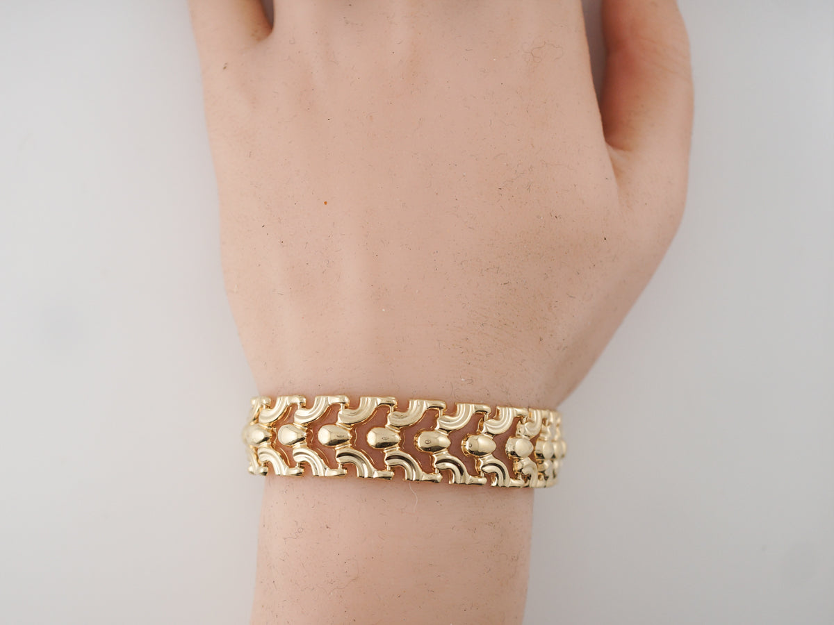 Vintage Italian Bracelet Mid-Century in 14k Yellow Gold