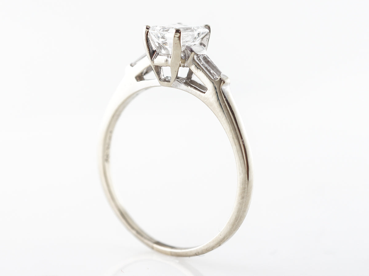 Vintage Mid-Century Emerald Cut Diamond Engagement Ring