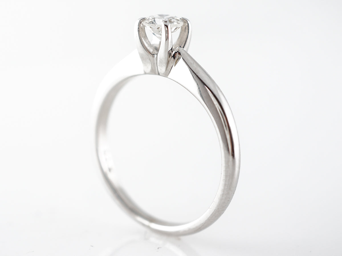 Vintage 1950's Solitaire Diamond Engagement Ring in White Gold