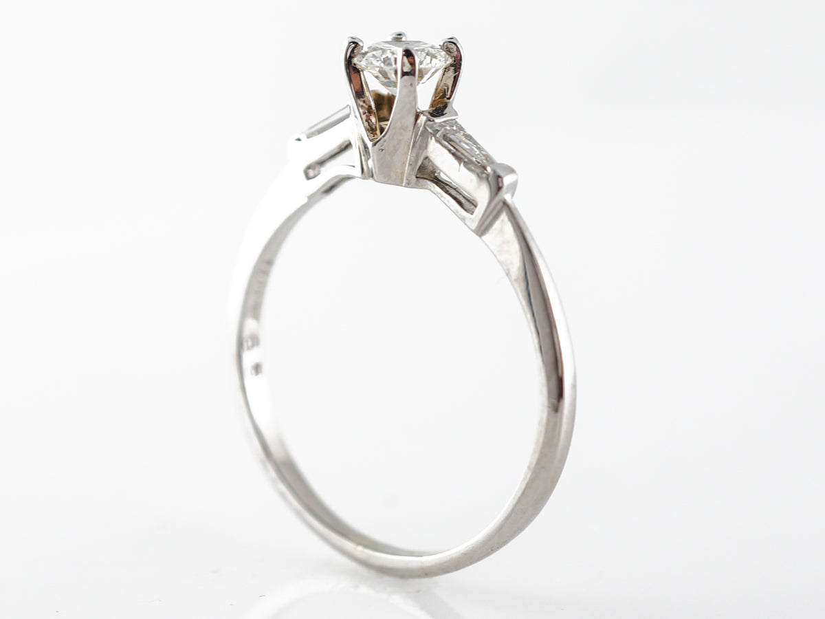 Vintage Mid-Century Transitional Cut Diamond Engagement Ring 14k