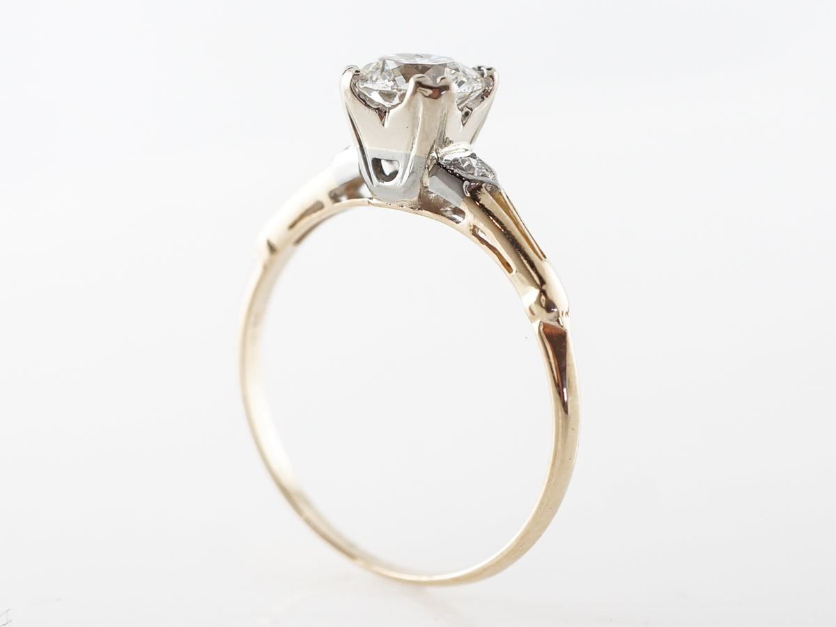 Vintage Retro Solitaire Diamond Engagement Ring in 14k