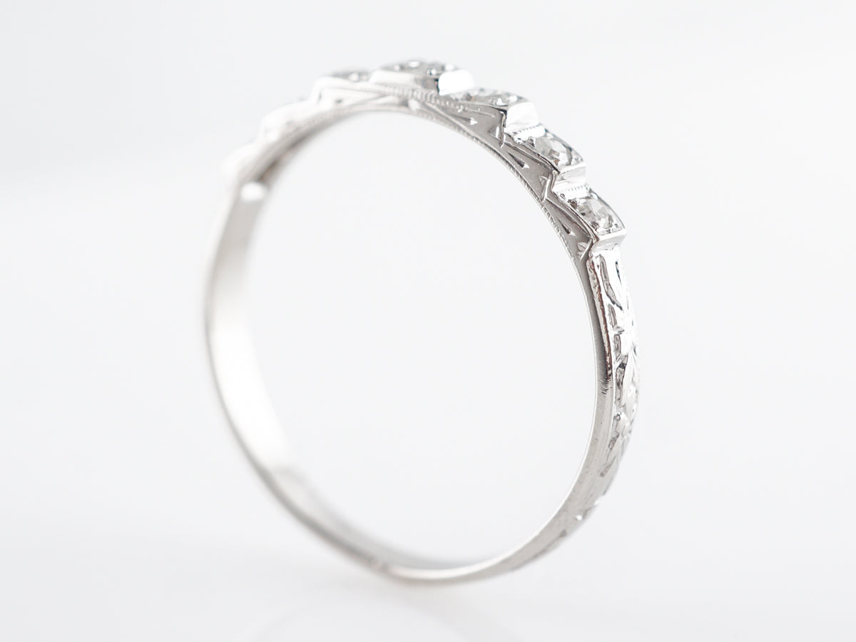 Vintage Deco Diamond Wedding Band in Platinum