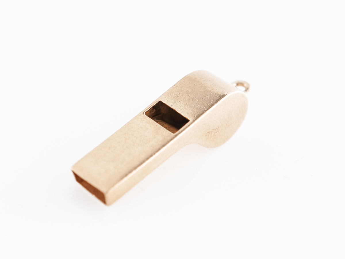 Vintage Small Charm Whistle in 14k Yellow Gold