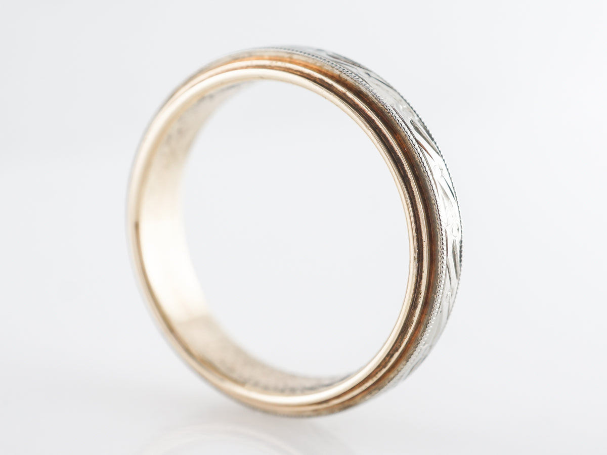 Vintage Two Tone Retro Men's Band w/ Engraving