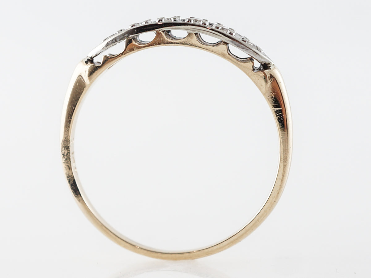 1940's Two-Toned Diamond Wedding Band 14k