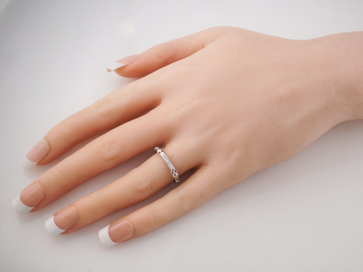 Vintage Wedding Band Art Deco .08 Single Cut Diamonds in 18k White Gold