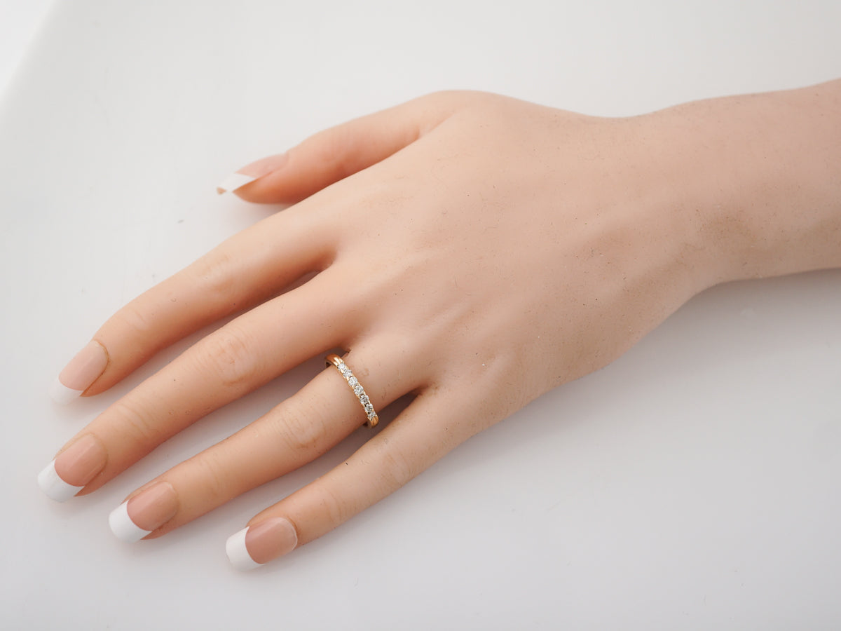 Vintage Wedding Band Mid-Century .25 Round Brilliant Cut Diamonds in 14k Yellow Gold