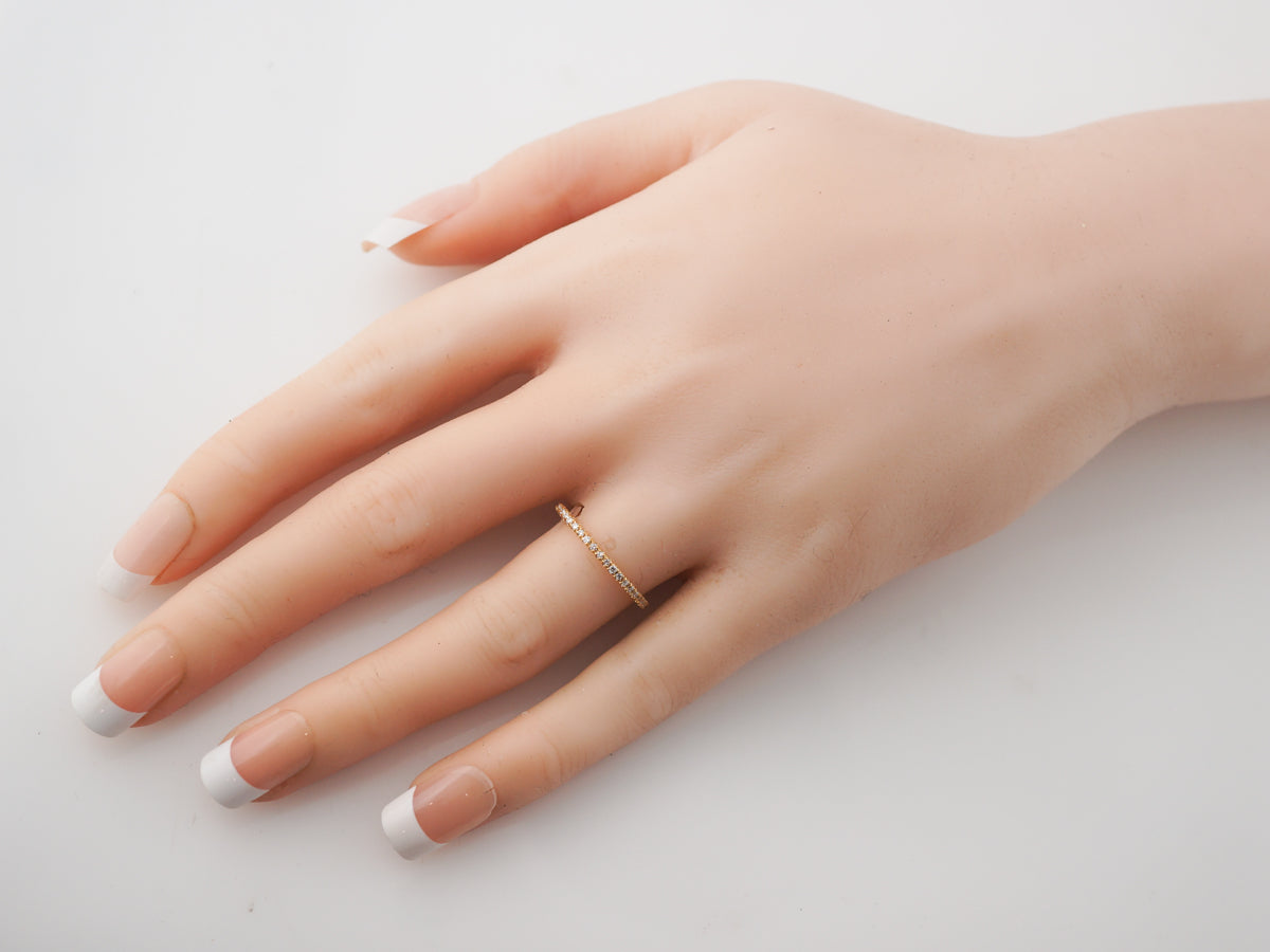 Thin Diamond Wedding Band in 14k Yellow Gold