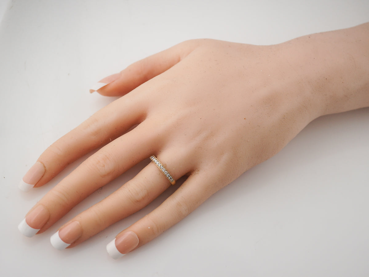 Wedding Band Modern .20 Round Brilliant Cut Diamonds in 14k Yellow Gold