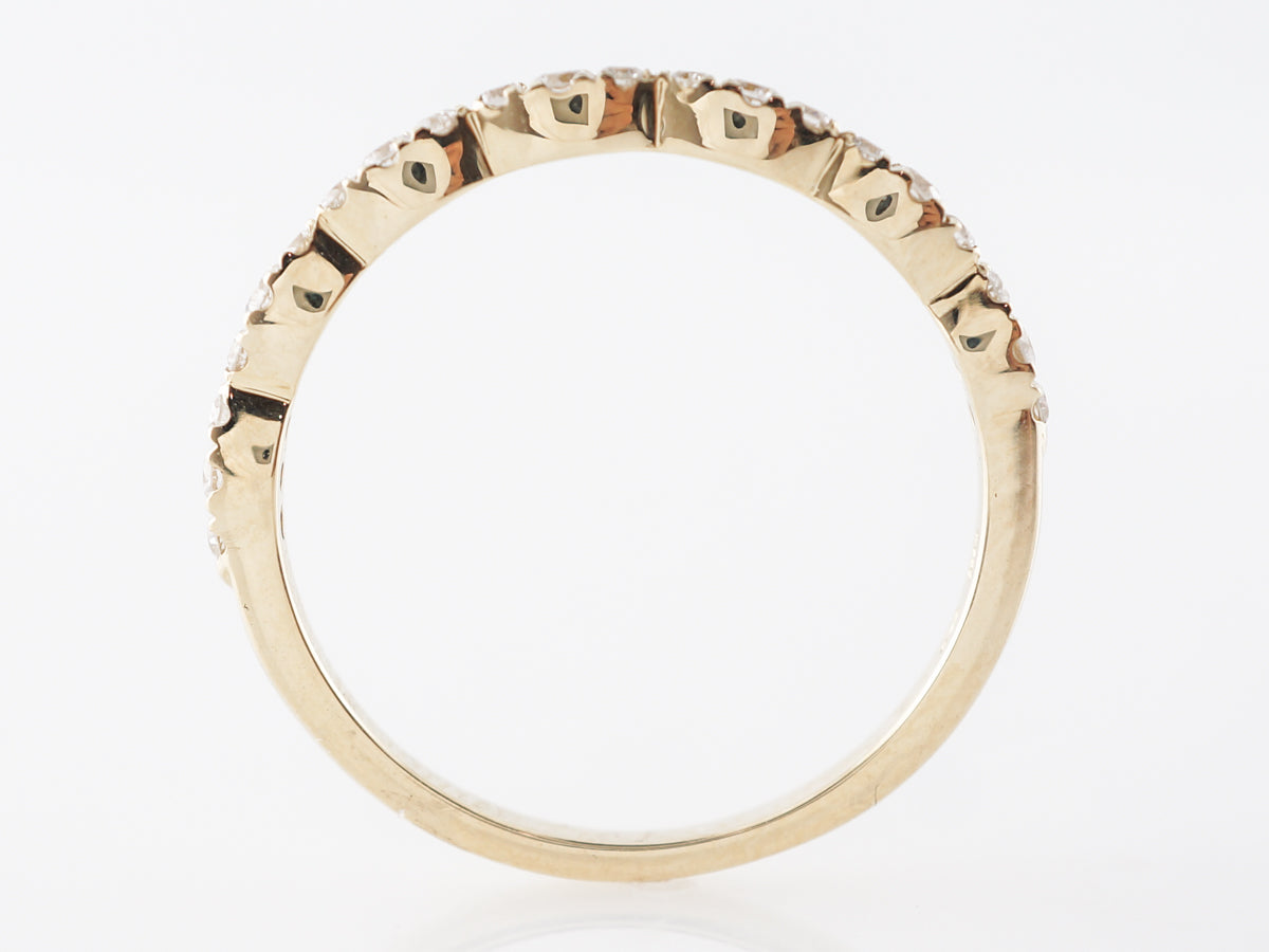 Thin Cluster Diamond Wedding Band in 14k Yellow Gold