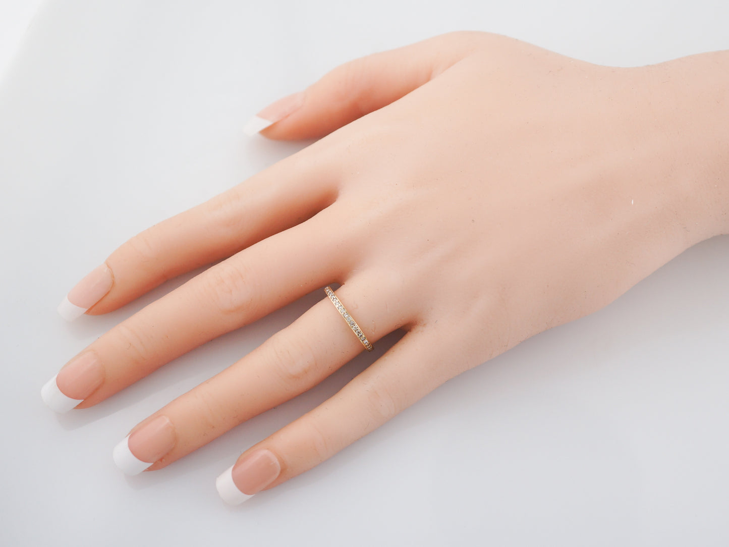 Wedding Band Modern .24 Round Brilliant Cut Diamond in 14k Yellow Gold