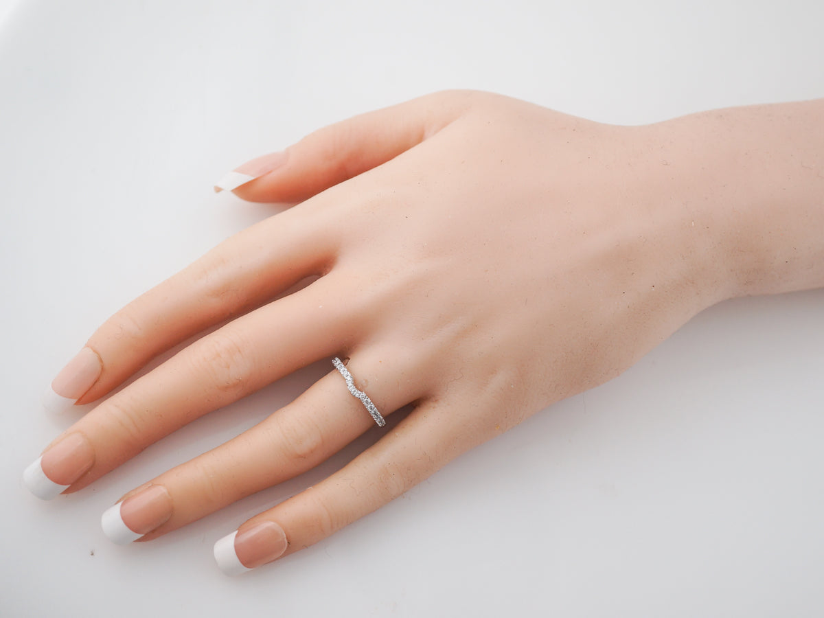 Wedding Band Modern .25 Round Brilliant Cut Diamonds in 18k White Gold